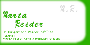 marta reider business card